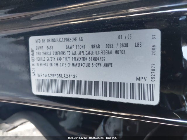 2005 PORSCHE CAYENNE WP1AA29P35LA24133 Photo 8