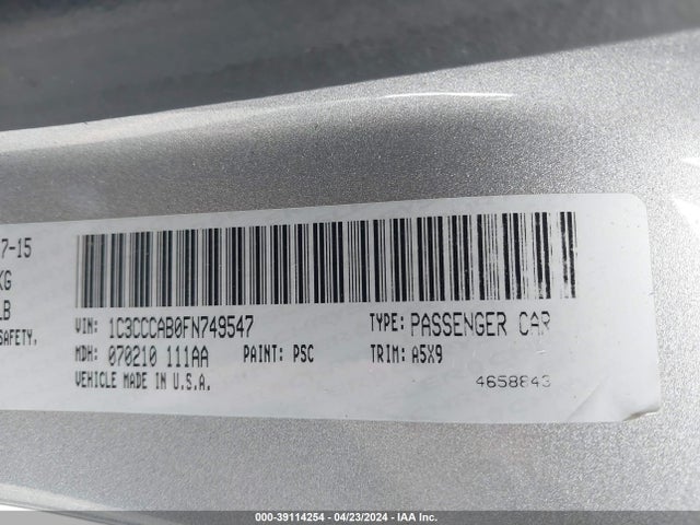 1C3CCCAB0FN749547 Chrysler 200 Limited