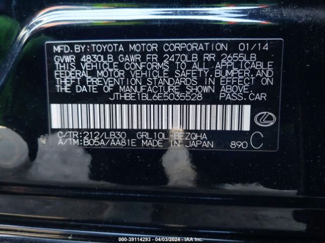 JTHBE1BL6E5035528 Lexus GS 350