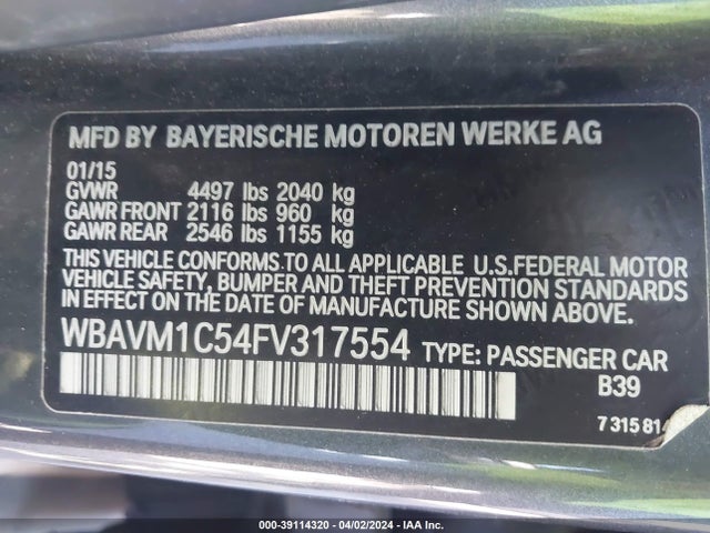 BMW X1 Sdrive28i 2015 WBAVM1C54FV317554 Image 9