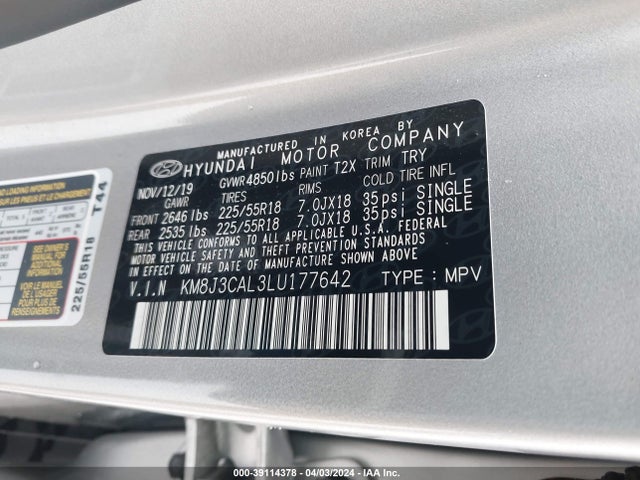 Hyundai Tucson Ultimate 2020 KM8J3CAL3LU177642 Image 9