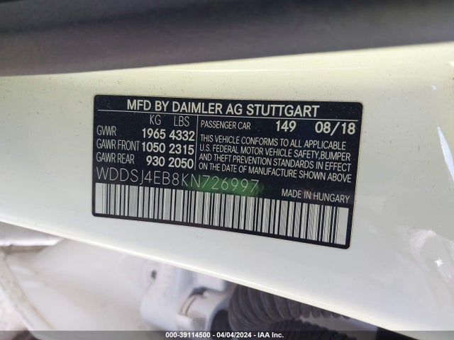 Mercedes-Benz CLA 250 2019 WDDSJ4EB8KN726997 Image 9