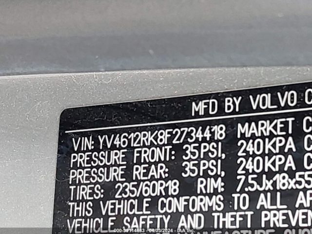 YV4612RK8F2734418 Volvo Xc60 T5/t5 Premier