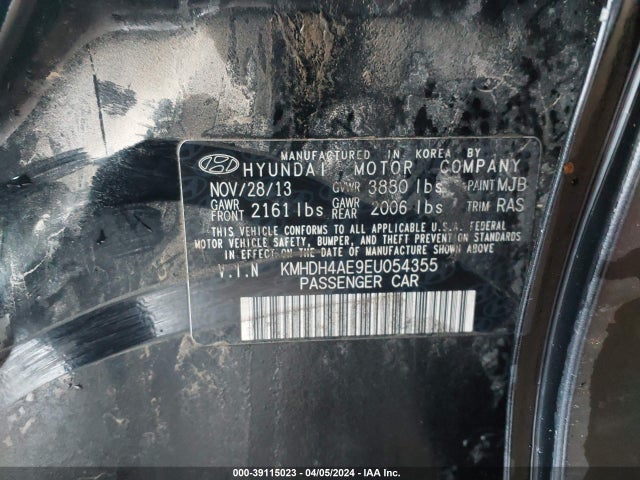 Hyundai ELANTRA SE 2014 KMHDH4AE9EU054355 Image 9