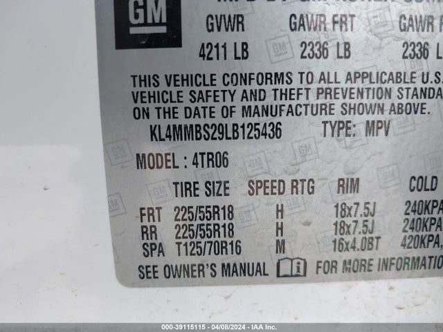 KL4MMBS29LB125436 Buick Encore Gx Fwd Preferred