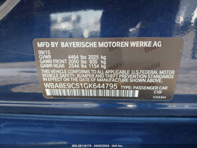 WBA8E9C51GK644795 BMW 328I