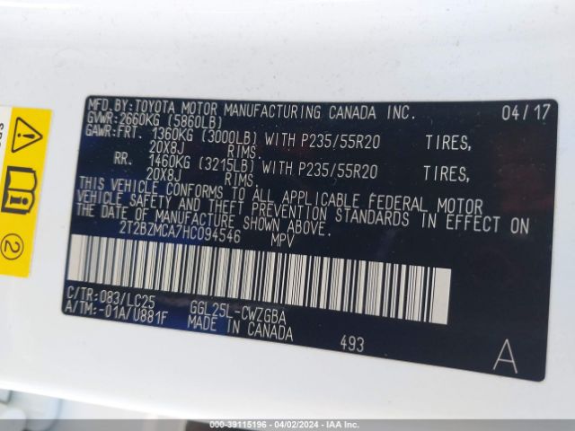 2T2BZMCA7HC094546 Lexus Rx 350 F Sport
