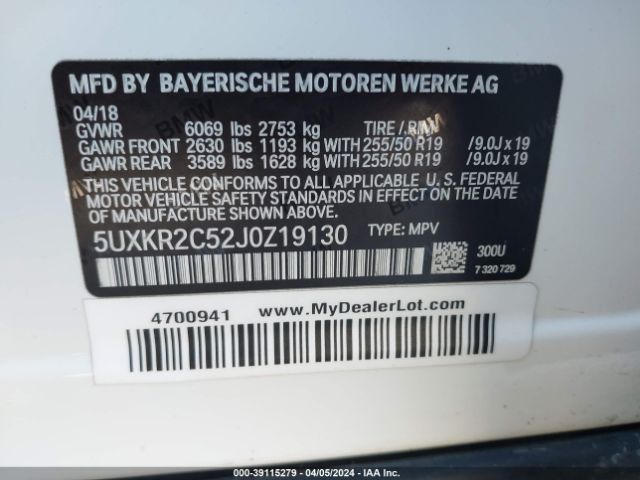 5UXKR2C52J0Z19130 BMW X5 Sdrive35i