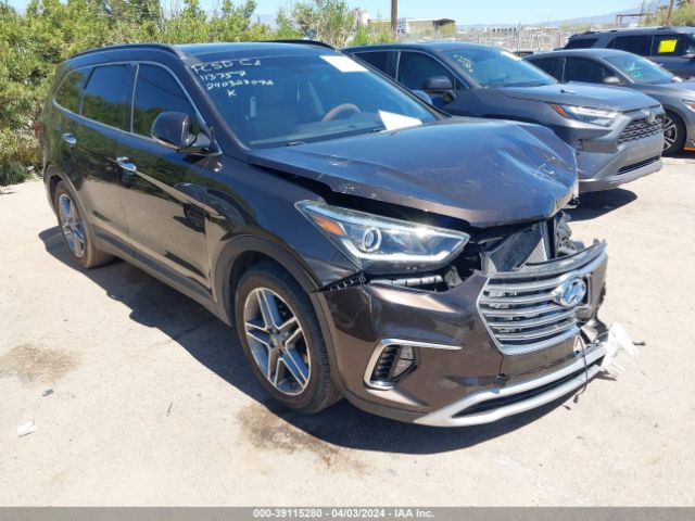 Auction sale of the 2017 Hyundai Santa Fe Se Ultimate, vin: KM8SR4HF6HU215560, lot number: 39115280