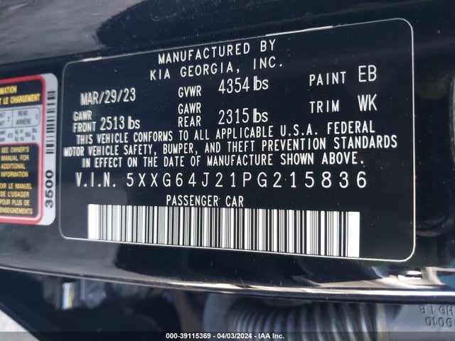 KIA K5 Gt-line 2023 5XXG64J21PG215836 Image 9