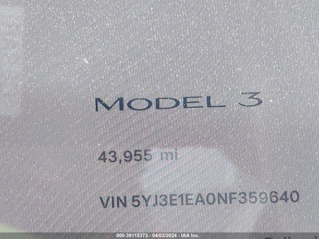 Tesla Model 3 Rear-wheel Drive 2022 5YJ3E1EA0NF359640 Image 15