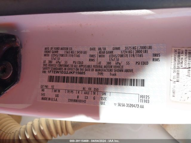 1FTEW1EG2JKF15605 Ford F-150 Xlt