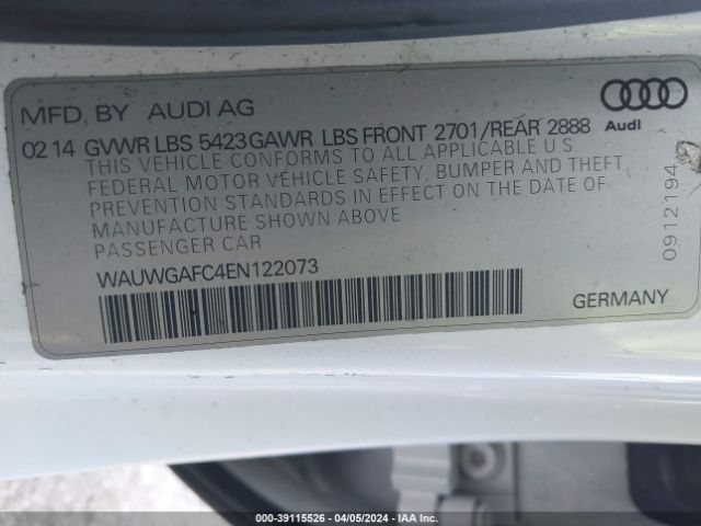 WAUWGAFC4EN122073 Audi A7 3.0t Premium Plus