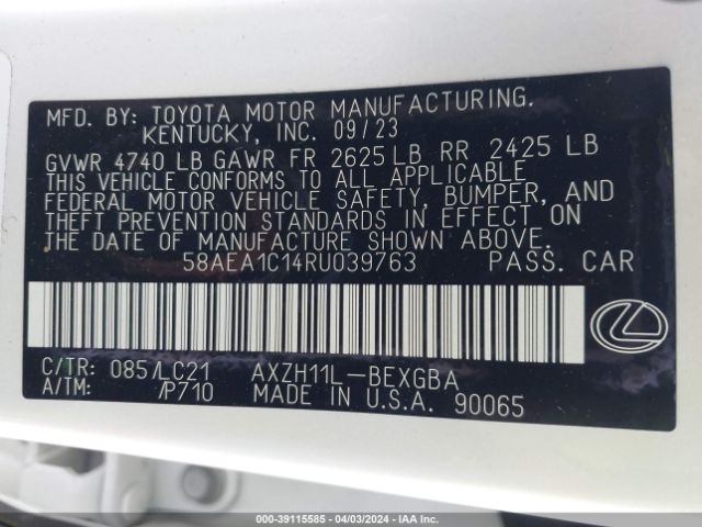 58AEA1C14RU039763 Lexus Es 300h Luxury