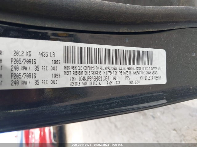 1C4NJPBA0HD211334 Jeep Patriot Sport Fwd