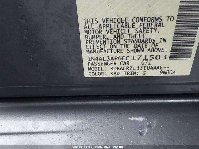 Nissan Altima 2.5 S 2014 1N4AL3AP6EC171503 Image 9