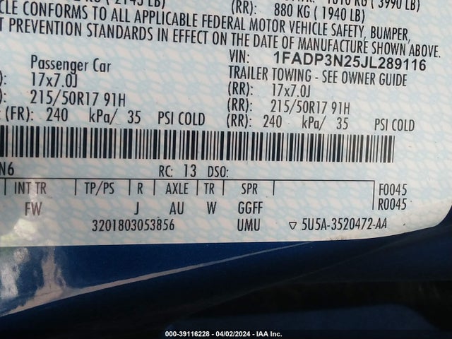 Ford Focus Titanium 2018 1FADP3N25JL289116 Image 9