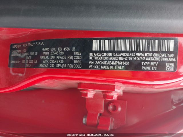 ZACNJDAB4MPM41461 Jeep Renegade Jeepster 4x4