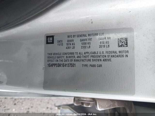 1G4PP5SK1E4137501 Buick Verano
