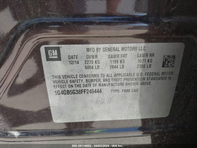1G4GB5G38FF249444 Buick Lacrosse Leather