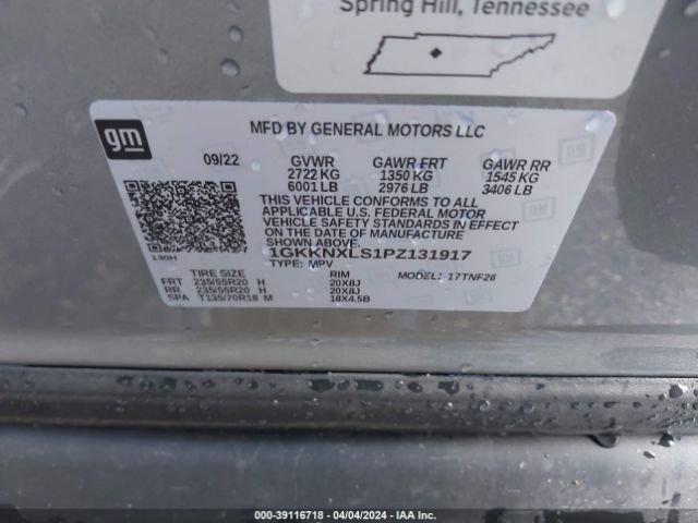 1GKKNXLS1PZ131917 GMC Acadia Awd Denali