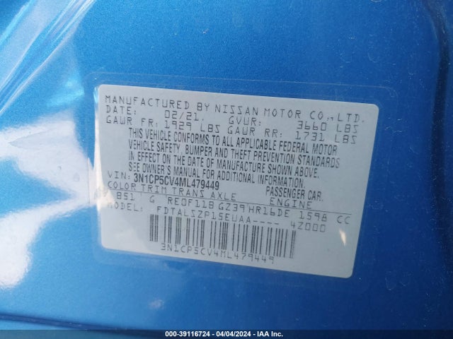 Nissan Kicks Sv Xtronic Cvt 2021 3N1CP5CV4ML479449 Image 9