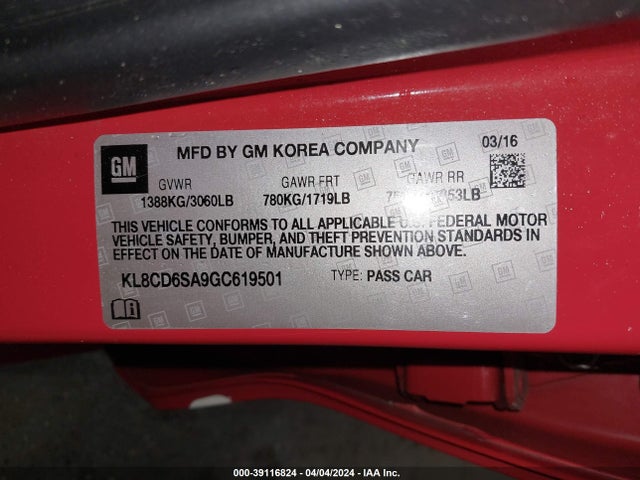 Chevrolet Spark 1lt Cvt 2016 KL8CD6SA9GC619501 Image 17