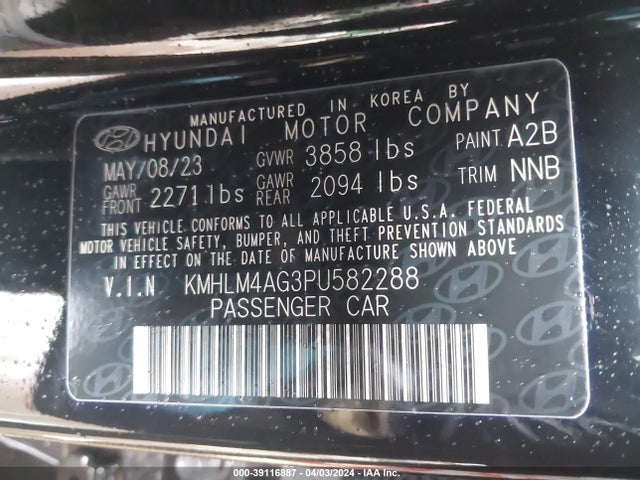 Hyundai ELANTRA SEL 2023 KMHLM4AG3PU582288 Image 9