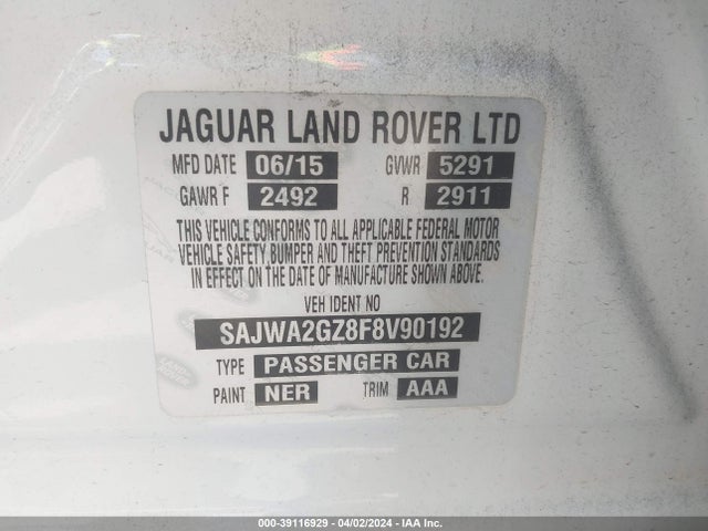 2015 JAGUAR XJ SAJWA2GZ8F8V90192 Photo 8