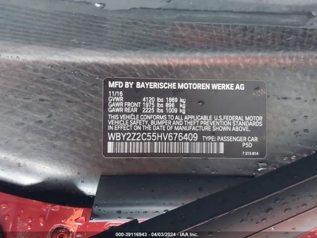 WBY2Z2C55HV676409 BMW I8