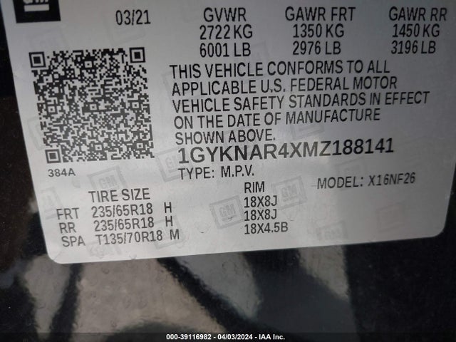 1GYKNAR4XMZ188141 Cadillac Xt5 Fwd Luxury