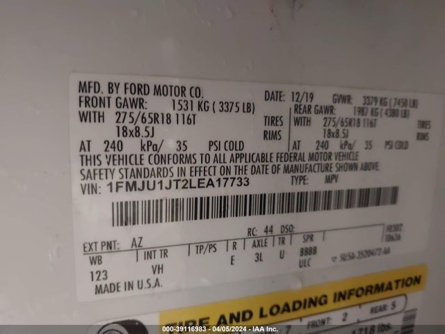 Ford Expedition Xlt 2020 1FMJU1JT2LEA17733 Image 9