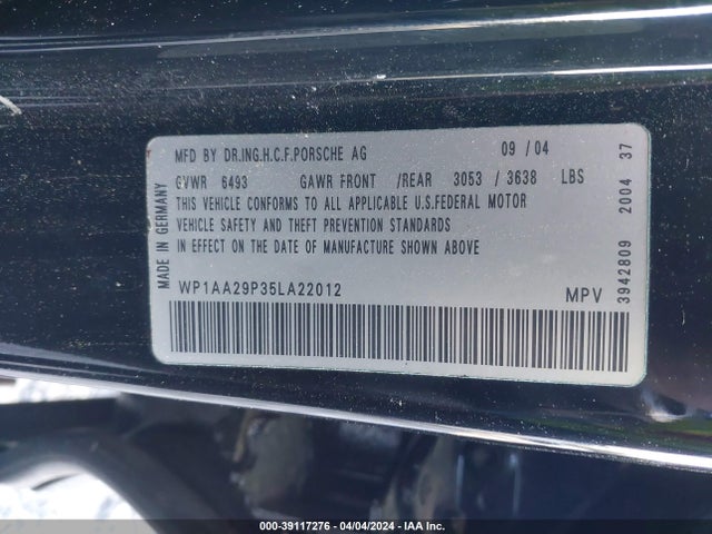 2005 PORSCHE CAYENNE WP1AA29P35LA22012 Photo 8