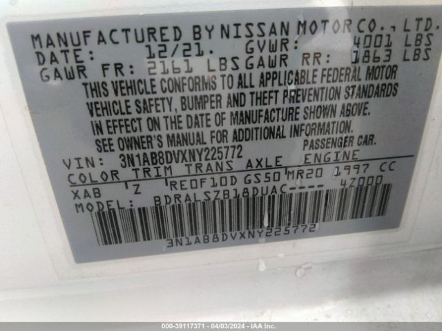 2022 NISSAN SENTRA 3N1AB8DVXNY225772 Photo 8