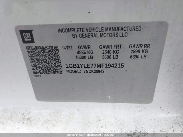 1GB1YLE77MF194215 Chevrolet Silverado 2500hd 4wd  Long Bed Wt