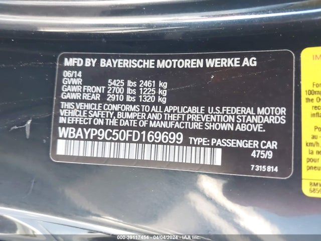 BMW 650i 2015 WBAYP9C50FD169699 Image 9