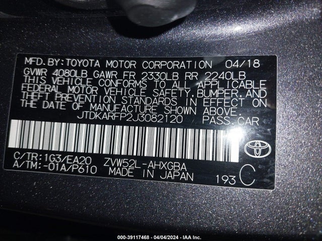 Toyota Prius Prime Premium 2018 JTDKARFP2J3082120 Image 9