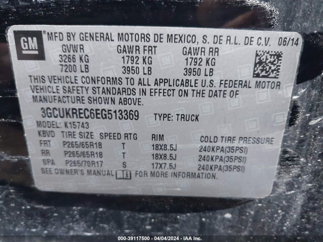 Chevrolet Silverado 1500 2lt 2014 3GCUKREC6EG513369 Image 9