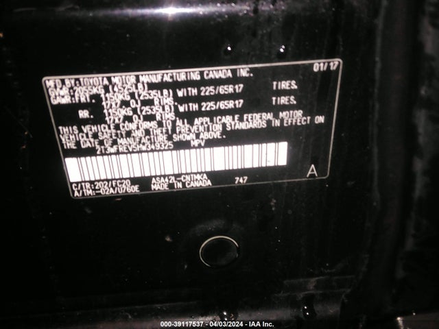 Toyota Rav4 Xle 2017 2T3WFREV5HW349325 Image 9