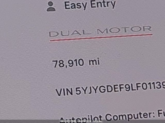 5YJYGDEF9LF011393 Tesla Model Y Long Range Dual Motor All-wheel Drive/performance Dual Motor All-wheel Drive