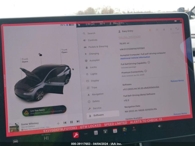 5YJYGDEF9LF011393 Tesla Model Y Long Range Dual Motor All-wheel Drive/performance Dual Motor All-wheel Drive