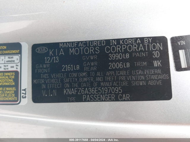 KIA Forte Koup Sx 2014 KNAFZ6A36E5197095 Image 9