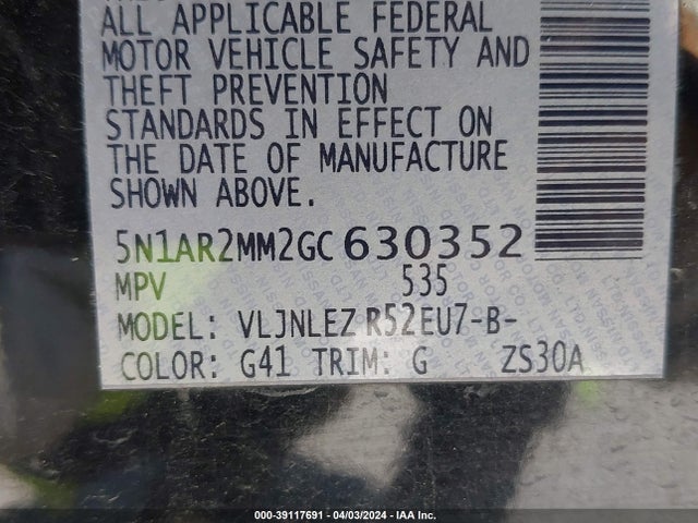 Nissan Pathfinder Sv 2016 5N1AR2MM2GC630352 Image 9