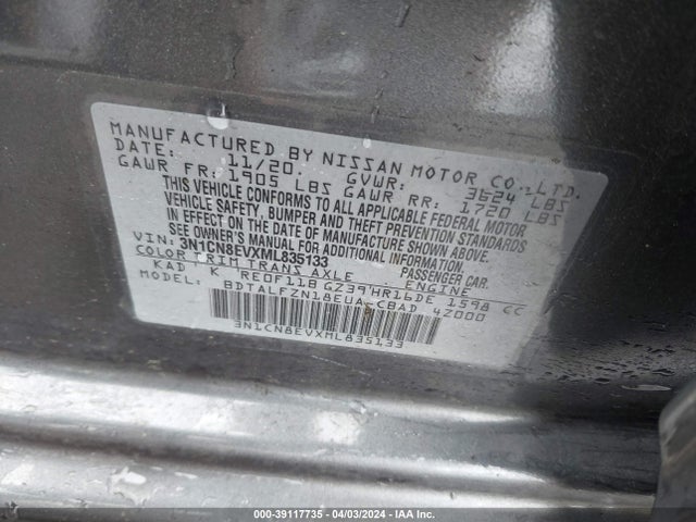 Nissan Versa Sv Xtronic Cvt 2021 3N1CN8EVXML835133 Image 9