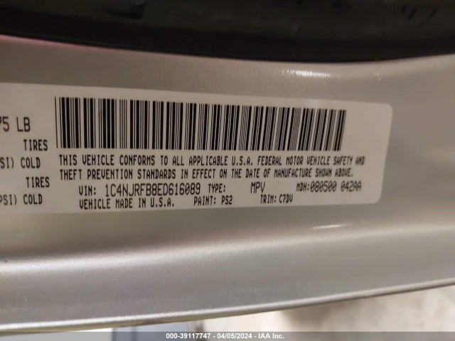 1C4NJRFB8ED616089 Jeep Patriot Latitude