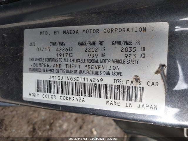 Mazda Mazda6 I Touring 2014 JM1GJ1V63E1114249 Image 9