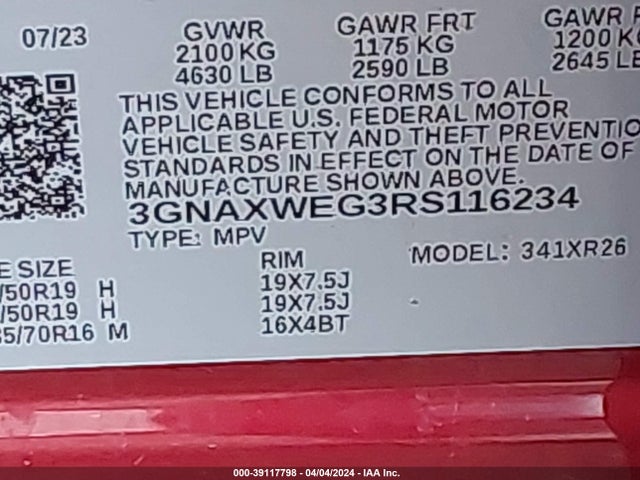 Chevrolet Equinox Awd Rs 2024 3GNAXWEG3RS116234 Image 9