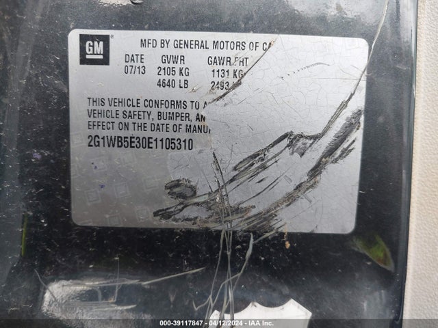 Chevrolet Impala Limited Lt 2014 2G1WB5E30E1105310 Image 9