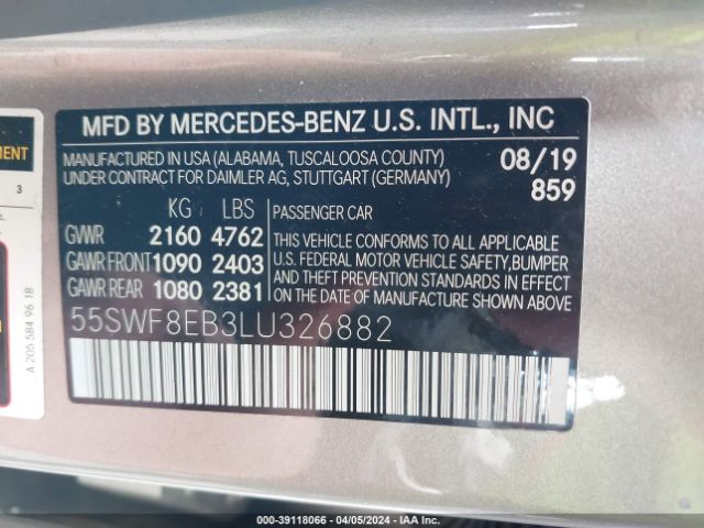 55SWF8EB3LU326882 Mercedes-Benz C 300 4matic