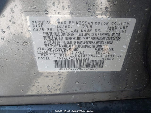 Nissan Kicks S Xtronic Cvt 2021 3N1CP5BV7ML464560 Image 9